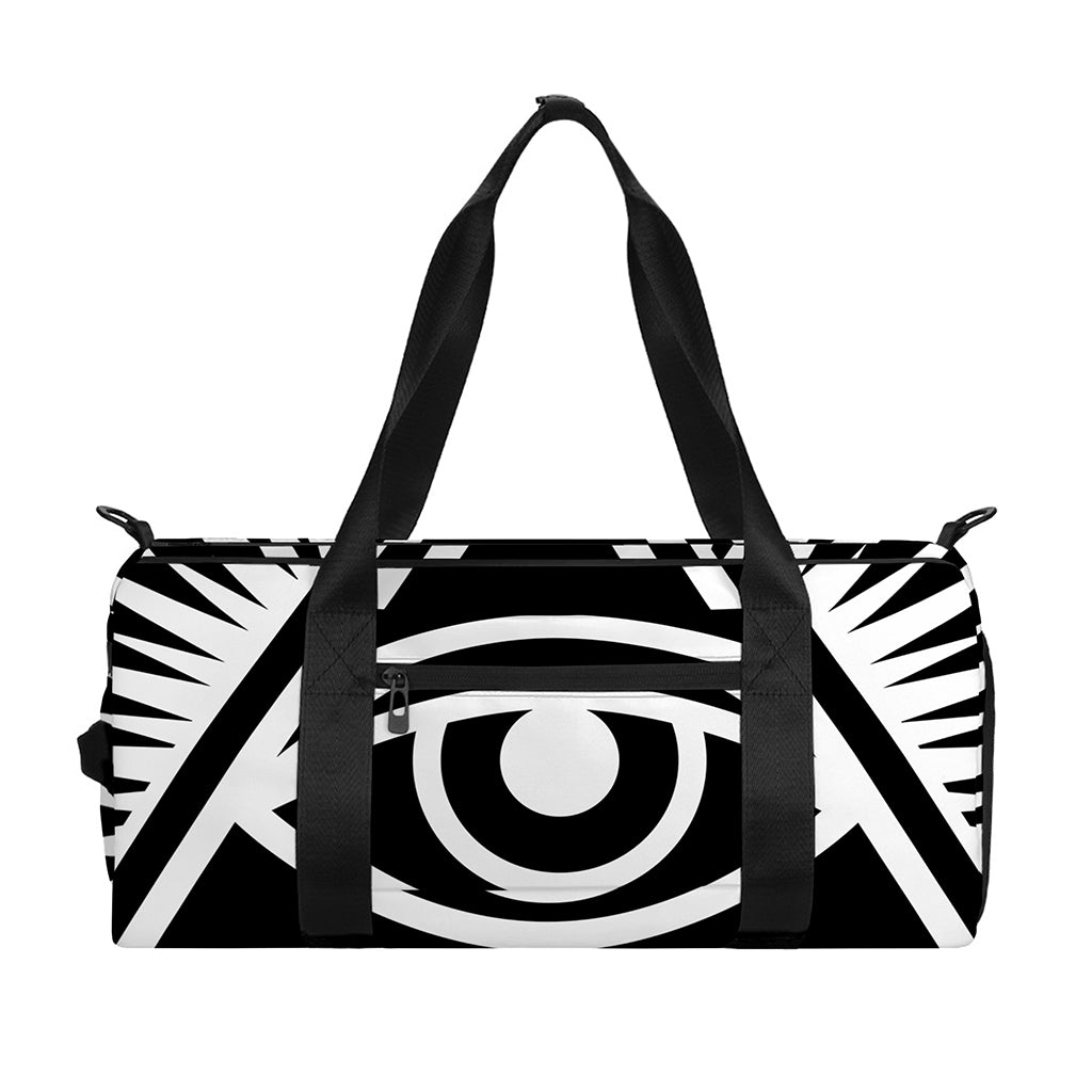 Black And White Illuminati Print Gym Bag