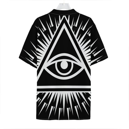 Black And White Illuminati Print Hawaiian Shirt