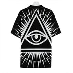 Black And White Illuminati Print Hawaiian Shirt