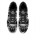 Black And White Illuminati Print High Top Leather Sneakers