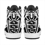 Black And White Illuminati Print High Top Leather Sneakers