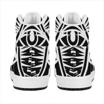 Black And White Illuminati Print High Top Leather Sneakers