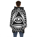 Black And White Illuminati Print Hoodie Blanket