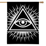 Black And White Illuminati Print House Flag