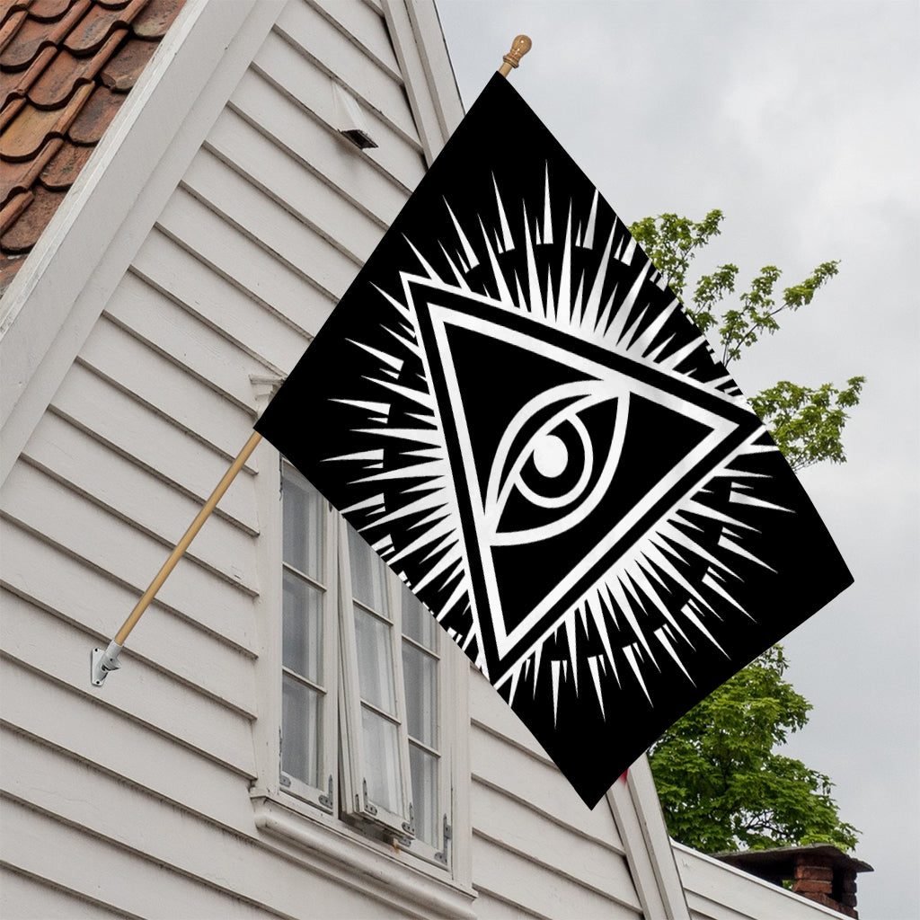 Black And White Illuminati Print House Flag