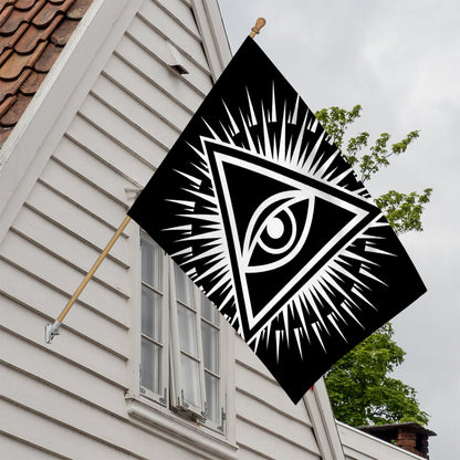 Black And White Illuminati Print House Flag