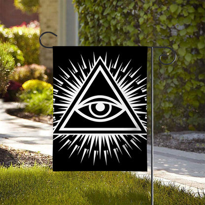 Black And White Illuminati Print House Flag