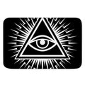 Black And White Illuminati Print Indoor Door Mat