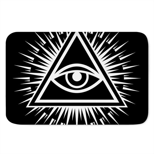 Black And White Illuminati Print Indoor Door Mat