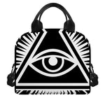 Black And White Illuminati Print Insulated Lunch Bag