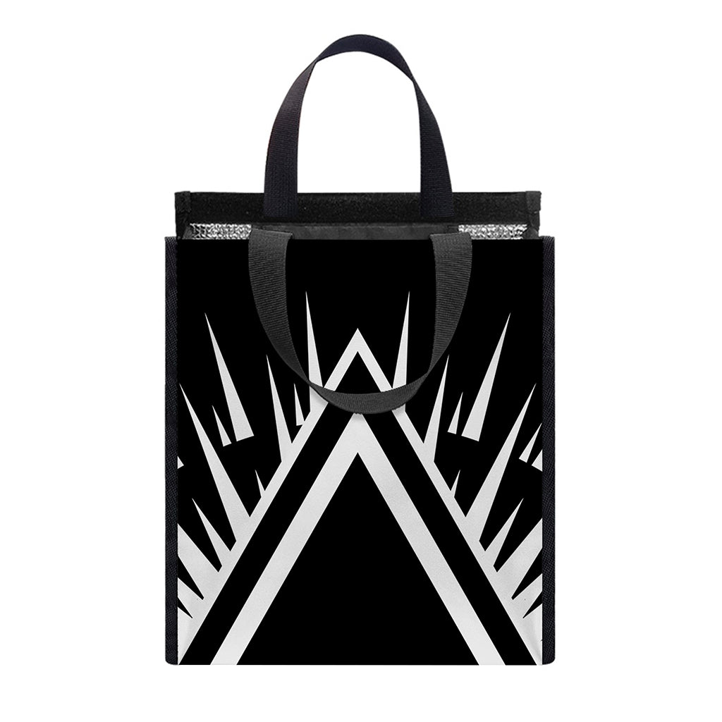 Black And White Illuminati Print Insulated Lunch Tote