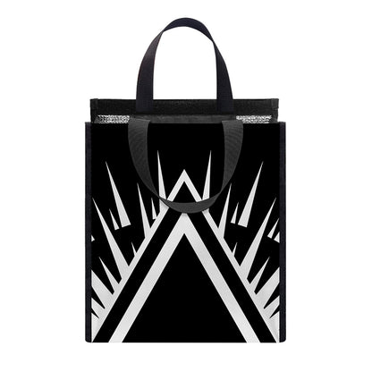 Black And White Illuminati Print Insulated Lunch Tote