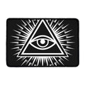 Black And White Illuminati Print Kitchen Mat