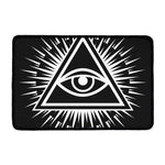 Black And White Illuminati Print Kitchen Mat