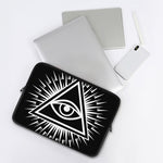 Black And White Illuminati Print Laptop Sleeve