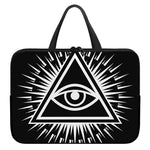 Black And White Illuminati Print Laptop Sleeve With Handle