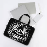 Black And White Illuminati Print Laptop Sleeve With Handle