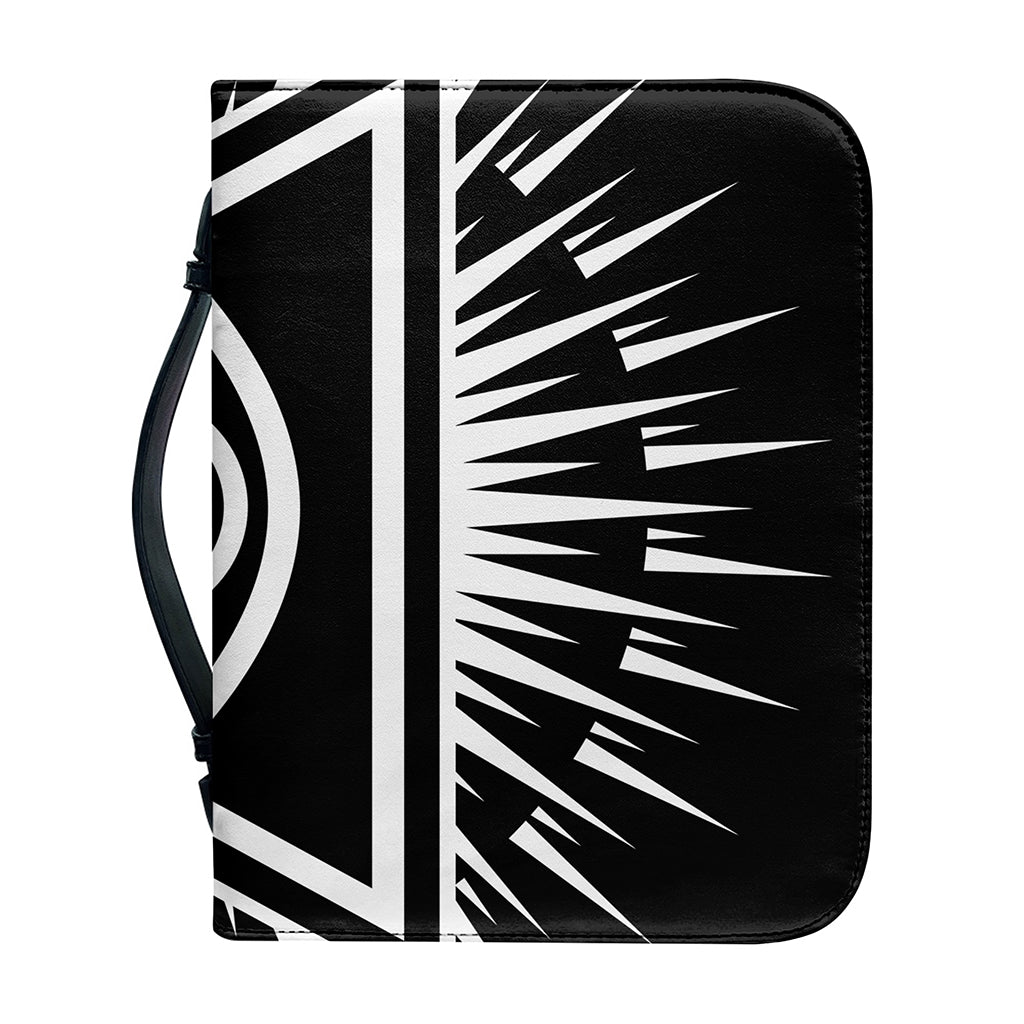 Black And White Illuminati Print Leather Bible Cover