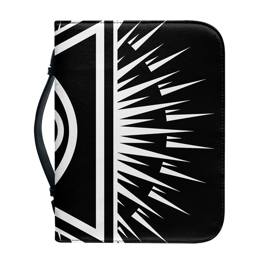 Black And White Illuminati Print Leather Bible Cover