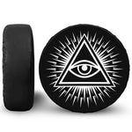 Black And White Illuminati Print Leather Spare Tire Cover