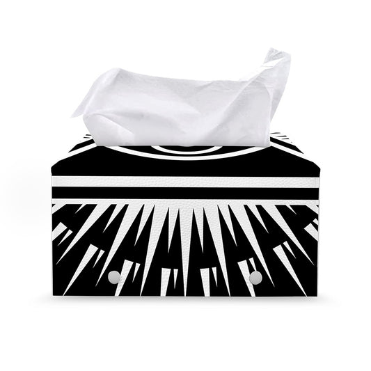 Black And White Illuminati Print Leather Tissue Box Cover
