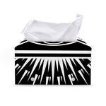 Black And White Illuminati Print Leather Tissue Box Cover
