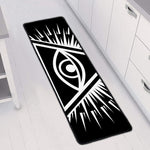 Black And White Illuminati Print Long Kitchen Mat
