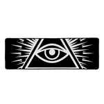 Black And White Illuminati Print Long Kitchen Mat