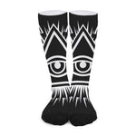 Black And White Illuminati Print Long Socks