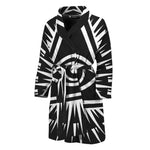 Black And White Illuminati Print Men's Bathrobe
