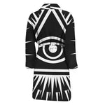 Black And White Illuminati Print Men's Bathrobe