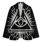Black And White Illuminati Print Men's Blazer