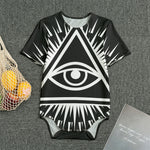 Black And White Illuminati Print Men's Bodysuit