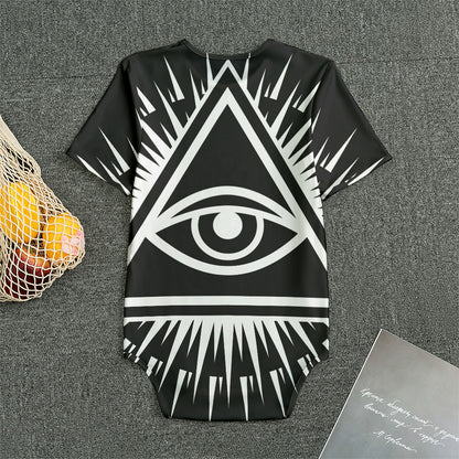 Black And White Illuminati Print Men's Bodysuit