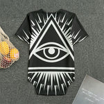 Black And White Illuminati Print Men's Bodysuit