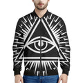 Black And White Illuminati Print Men's Bomber Jacket