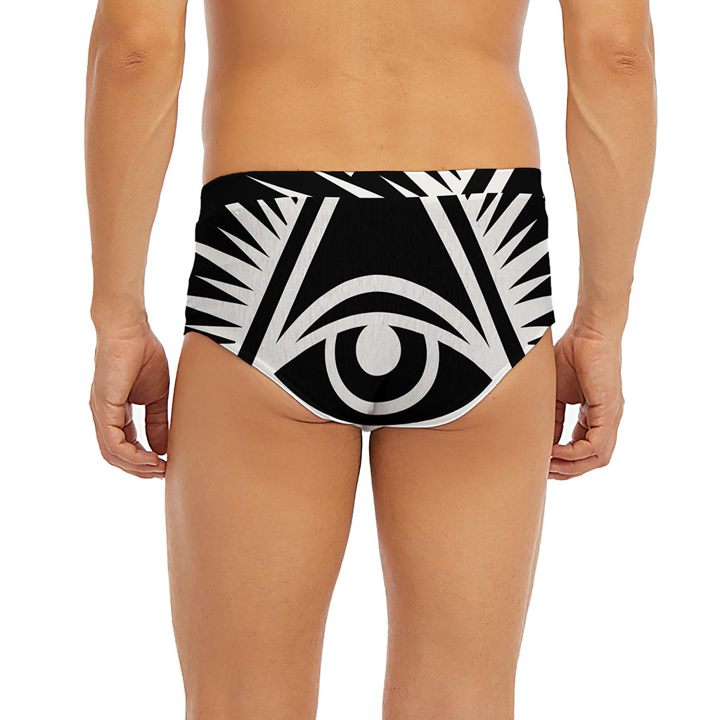 Black And White Illuminati Print Men's Briefs
