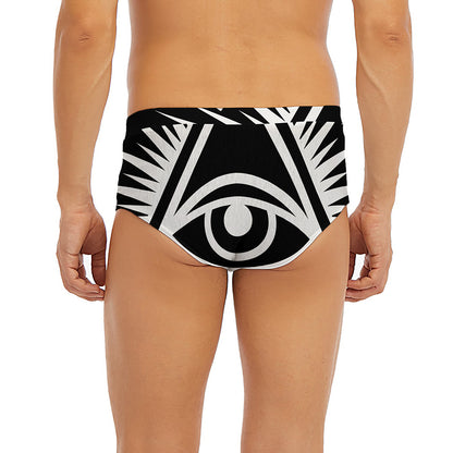 Black And White Illuminati Print Men's Briefs