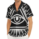 Black And White Illuminati Print Men's Deep V-Neck Shirt