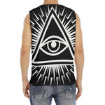 Black And White Illuminati Print Men's Fitness Tank Top