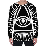 Black And White Illuminati Print Men's Long Sleeve T-Shirt