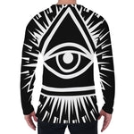 Black And White Illuminati Print Men's Long Sleeve T-Shirt
