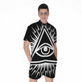 Black And White Illuminati Print Men's Romper