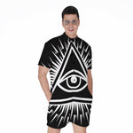 Black And White Illuminati Print Men's Rompers