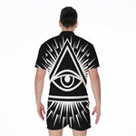 Black And White Illuminati Print Men's Rompers