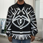 Black And White Illuminati Print Men's Shirt Jacket