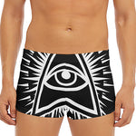 Black And White Illuminati Print Men's Short Boxer Briefs