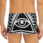Black And White Illuminati Print Men's Short Boxer Briefs