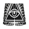 Black And White Illuminati Print Men's Athletic Shorts