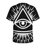 Black And White Illuminati Print Men's Sports T-Shirt